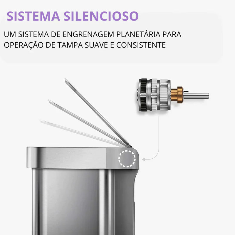 Lixeira Automática Simple Clean com Compartimento Duplo e Sensor de Voz   + 4 capsulas anti-odor de BRINDE!