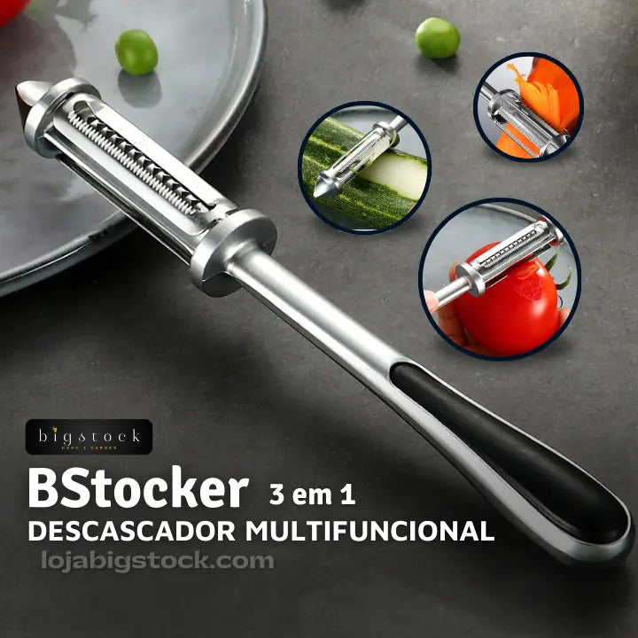 Descascador de Legumes e Frutas Multifuncional 3 em 1 BStocker Loja Bigstock