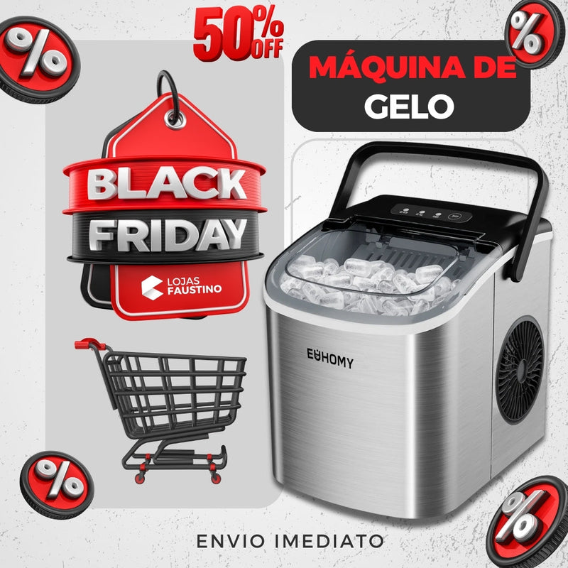 [🔥QUEIMA DE ESTOQUE🔥] Máquina de Gelo Portátil 12kg - Compacta, Silenciosa e Potente - Garantia de 1 Ano