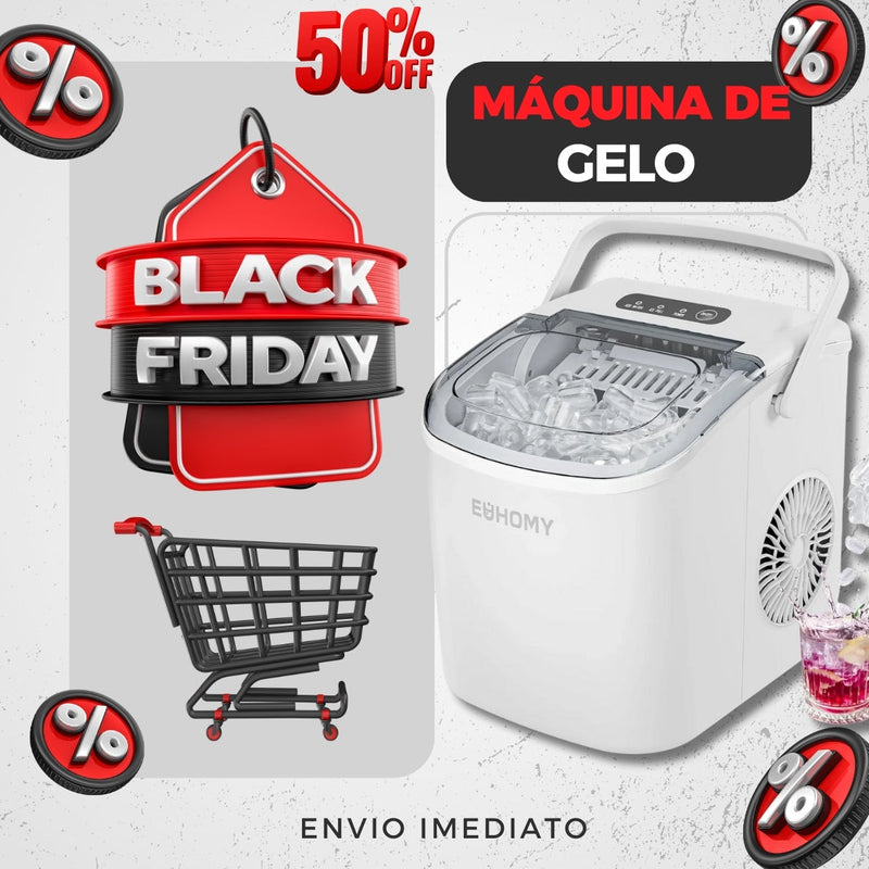 [🔥QUEIMA DE ESTOQUE🔥] Máquina de Gelo Portátil 12kg - Compacta, Silenciosa e Potente - Garantia de 1 Ano