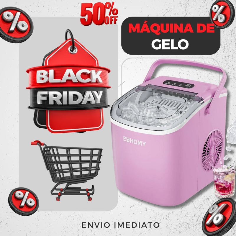 [🔥QUEIMA DE ESTOQUE🔥] Máquina de Gelo Portátil 12kg - Compacta, Silenciosa e Potente - Garantia de 1 Ano